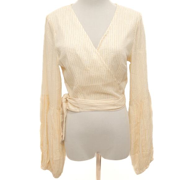 Raga Off White Jaya Wrap Crop Top Size Medium - Picture 1 of 12